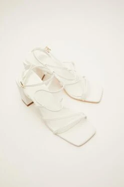 White Strappy Block Heeled Sandals -Chic Summer Shop 00100034553 XS