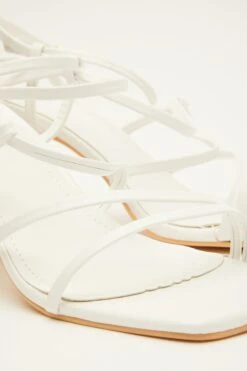 White Strappy Block Heeled Sandals -Chic Summer Shop 00100034553 ZB