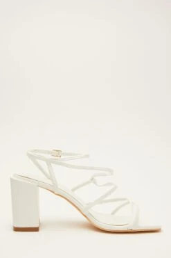 White Strappy Block Heeled Sandals -Chic Summer Shop 00100034553 ZS