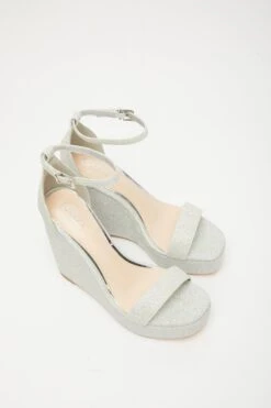 Silver Shimmer Platform Wedges -Chic Summer Shop 00100034581 XS