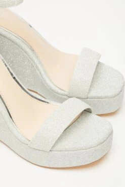 Silver Shimmer Platform Wedges -Chic Summer Shop 00100034581 ZB