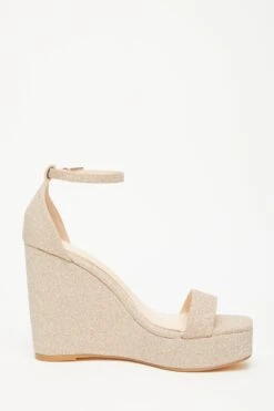 Rose Gold Shimmer Platform Wedges -Chic Summer Shop 00100034582 ZS