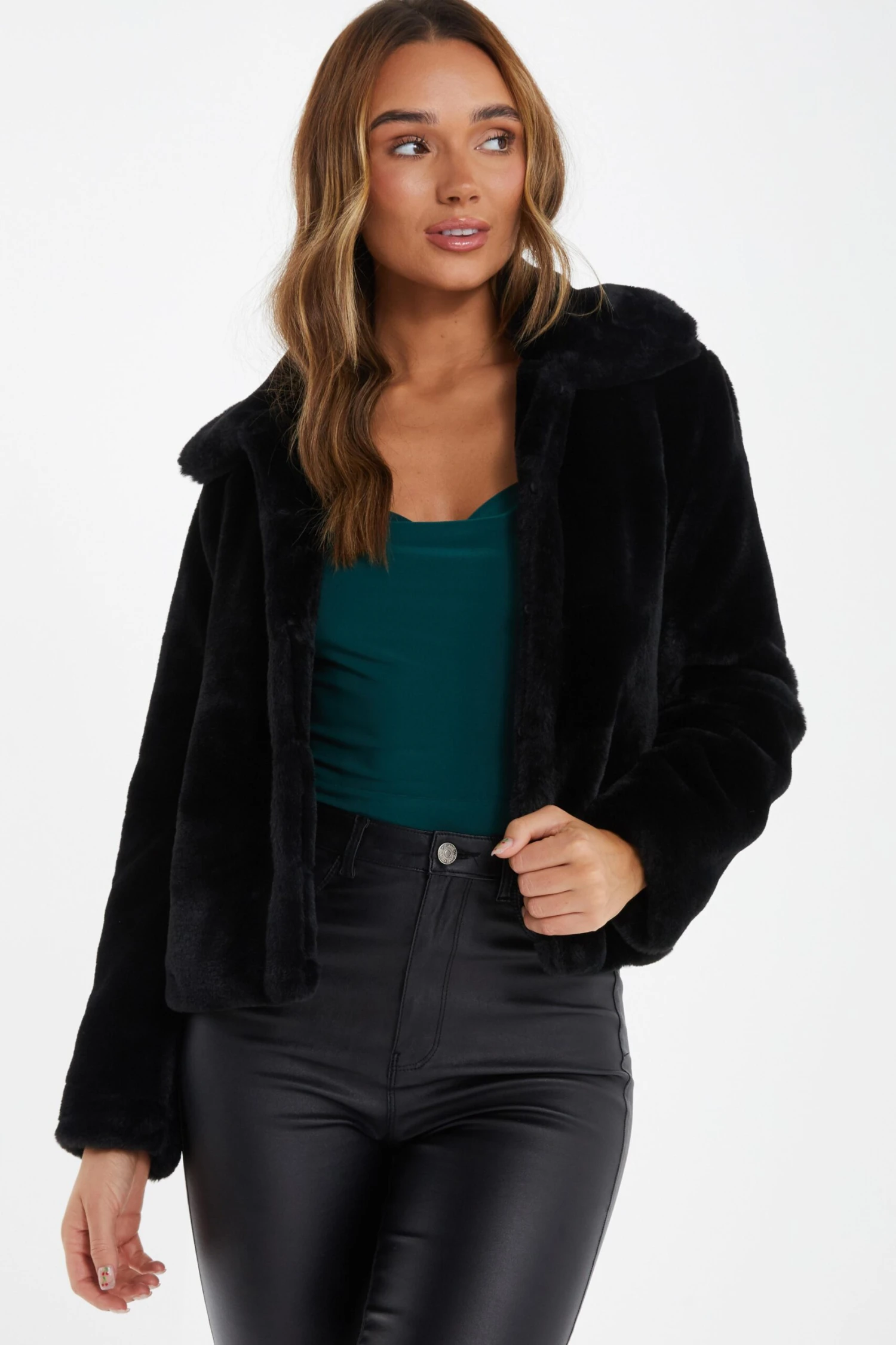 Black Short Faux Fur Jacket 3 Black Short Faux Fur Jacket