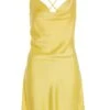 Yellow Satin Mini Dress 2 Yellow Satin Mini Dress -Chic Summer Shop 00100034722 ZM