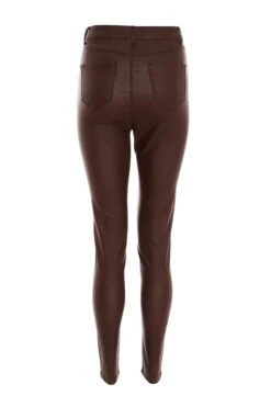 Brown Faux Leather Skinny Jeans -Chic Summer Shop 00100034744 ZB