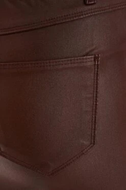 Brown Faux Leather Skinny Jeans -Chic Summer Shop 00100034744 ZS