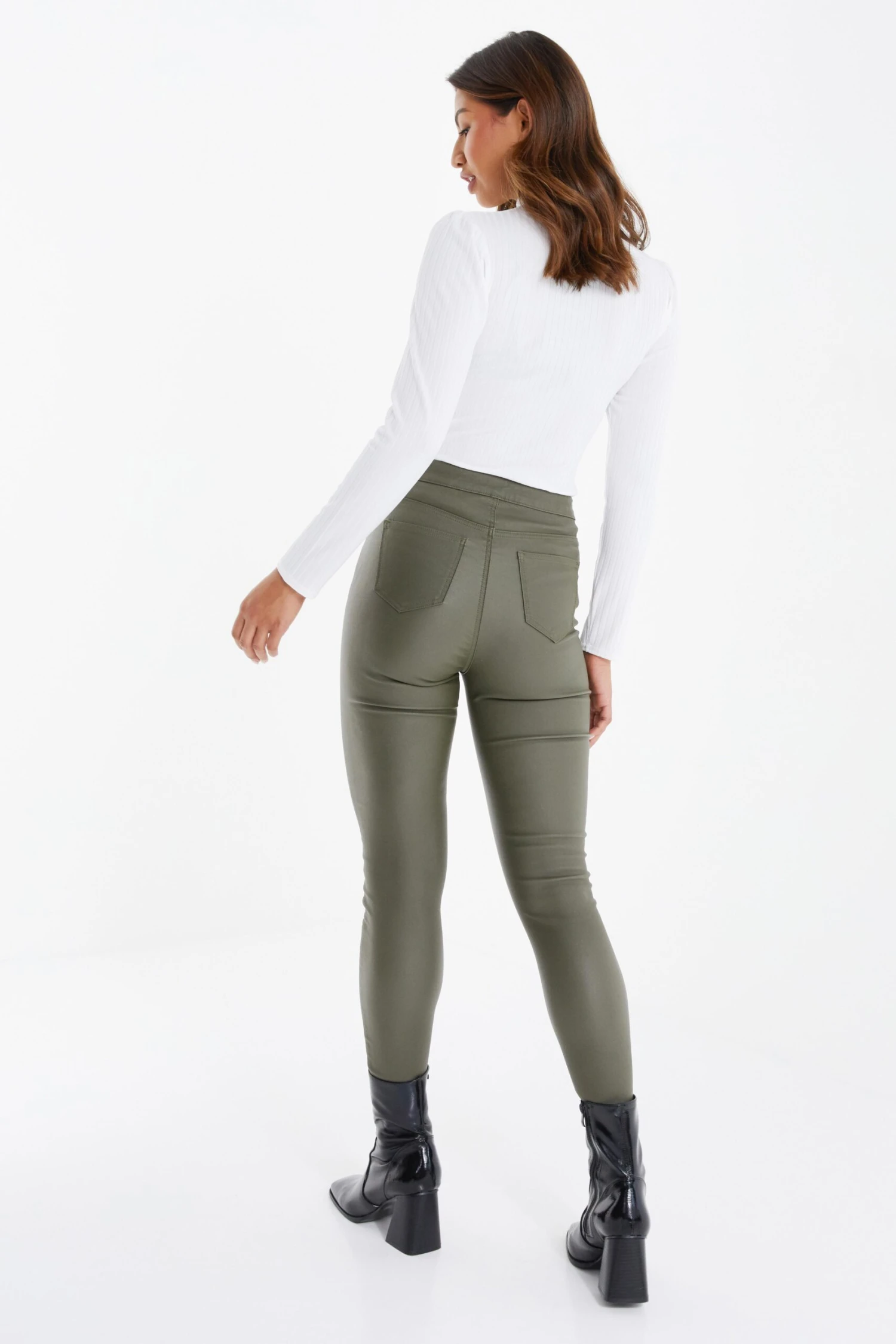 Green Faux Leather Skinny Trousers 5 Green Faux Leather Skinny Trousers - Image 3