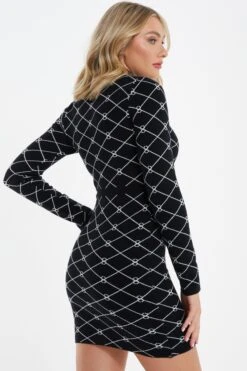 Black Light Knit Geometric Mini Dress 10 Black Light Knit Geometric Mini Dress -Chic Summer Shop 00100034815 XB