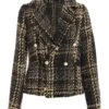 Black Check Boucle Tailored Blazer