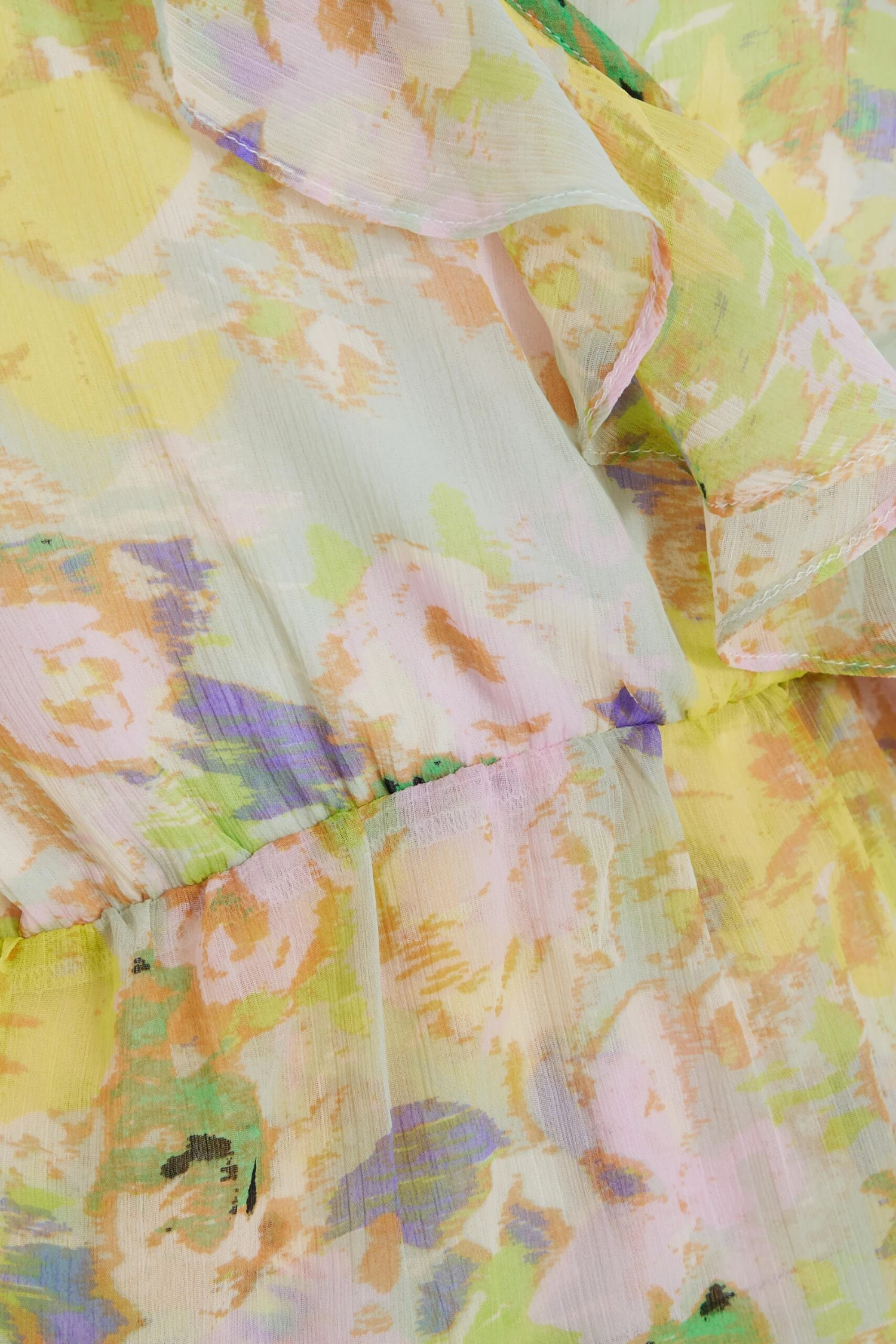 Yellow Floral Chiffon Peplum Top 8 Yellow Floral Chiffon Peplum Top - Image 6