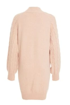 Pink Roll Neck Knitted Mini Jumper Dress -Chic Summer Shop 00100034911 ZB
