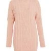 Pink Knitted Pearl Mini Jumper Dress -Chic Summer Shop 00100034982 ZM