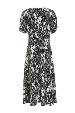 Black Animal Print Midi Dress -Chic Summer Shop 00100035022 ZB