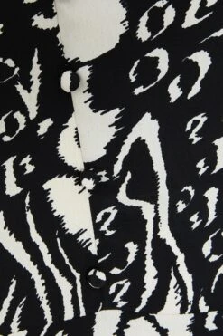 Black Animal Print Midi Dress -Chic Summer Shop 00100035022 ZS