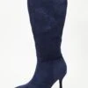 Navy Knee High Heeled Boots -Chic Summer Shop 00100035068 ZM