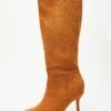 Tan Knee High Heeled Boots