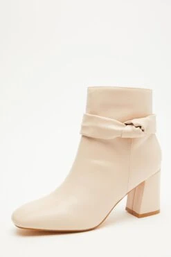Pink Faux Leather Heeled Ankle Boots -Chic Summer Shop 00100035076 XB