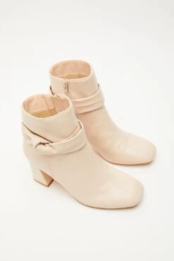 Pink Faux Leather Heeled Ankle Boots -Chic Summer Shop 00100035076 XS