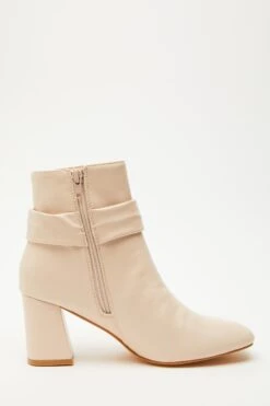 Pink Faux Leather Heeled Ankle Boots -Chic Summer Shop 00100035076 ZS