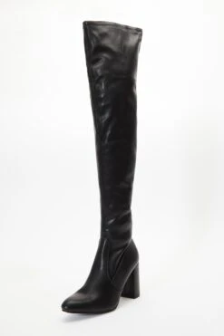 Black Over The Knee Block Heel Boots -Chic Summer Shop 00100035130 XB