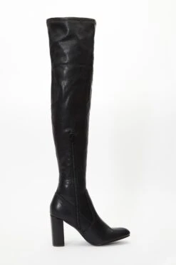 Black Over The Knee Block Heel Boots -Chic Summer Shop 00100035130 ZS