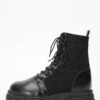 Black Lace Up Knitted Boots -Chic Summer Shop 00100035137 ZM