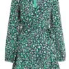 Green Animal Print Playsuit -Chic Summer Shop 00100035190 ZM