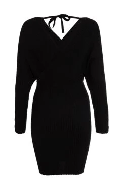 Black Knitted Chain Mini Dress -Chic Summer Shop 00100035241 ZB