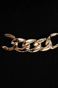 Black Knitted Chain Mini Dress -Chic Summer Shop 00100035241 ZS