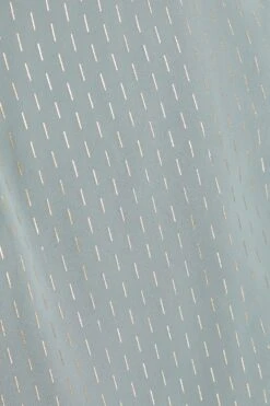 Grey Metallic Stripe Chiffon Midi Dress -Chic Summer Shop 00100035252 ZS