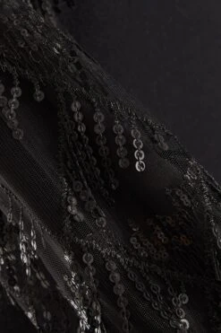 Black Knitted Embellished Mini Dress -Chic Summer Shop 00100035261 ZS