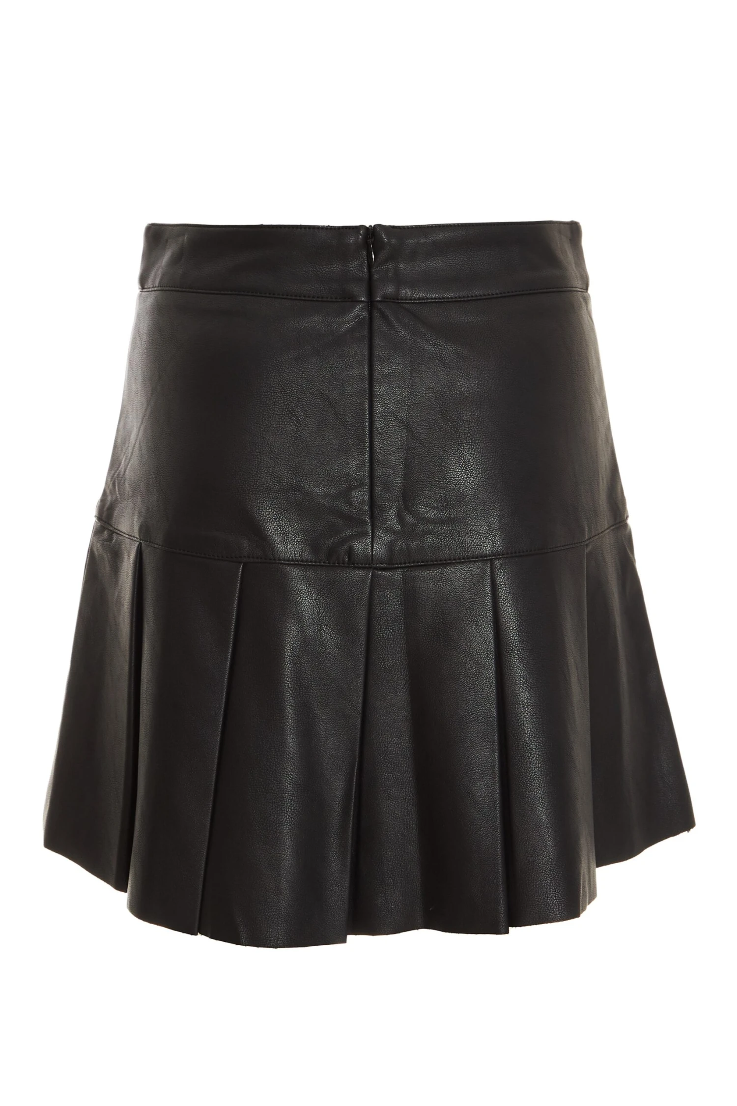 Black Faux Leather Pleated Mini Skirt 7 Black Faux Leather Pleated Mini Skirt - Image 5