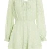 Sage Heart Print Frill Playsuit -Chic Summer Shop 00100035453 ZM