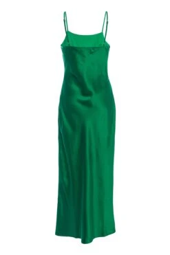 Green Satin Midi Dress -Chic Summer Shop 00100035495 ZB