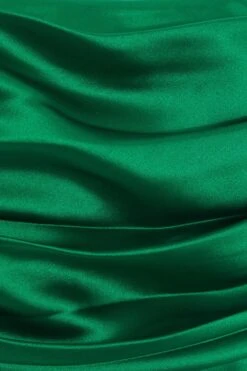 Green Satin Midi Dress -Chic Summer Shop 00100035495 ZS