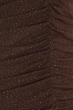 Brown Glitter Ruched Bodycon Mini Dress 13 Brown Glitter Ruched Bodycon Mini Dress -Chic Summer Shop 00100035538 ZS