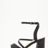 Black Glitter Block Heeled Sandals -Chic Summer Shop 00100035583 ZM