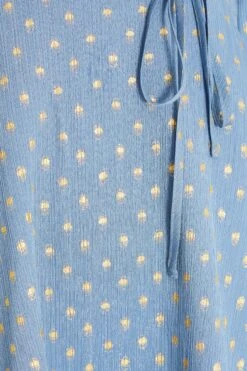 Blue Polka Dot Foil Mini Dress -Chic Summer Shop 00100035707 ZS