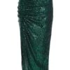 Green Sequin Ruched Midi Skirt 2 Green Sequin Ruched Midi Skirt -Chic Summer Shop 00100035712 ZM