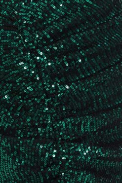 Green Sequin Ruched Midi Skirt -Chic Summer Shop 00100035712 ZS