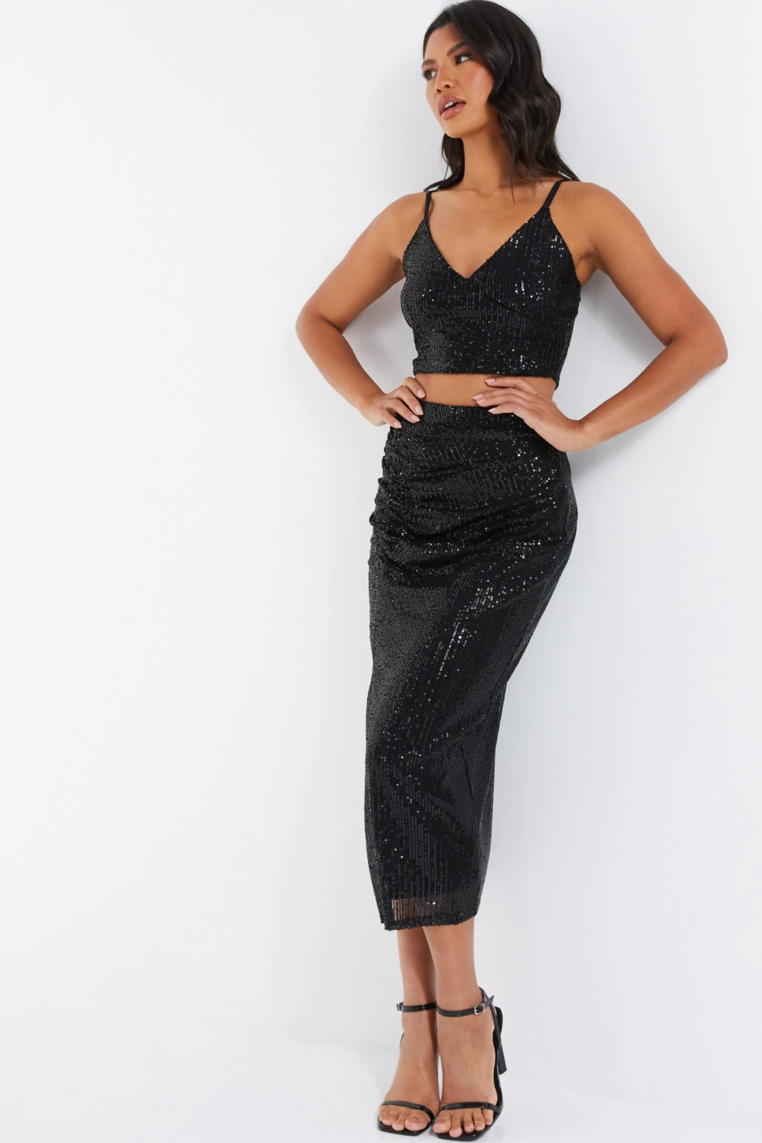 Black Sequin Crop Top 6 Black Sequin Crop Top - Image 4