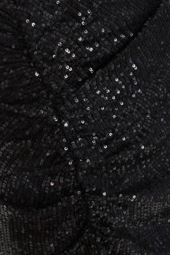 Black Sequin Ruched Midi Skirt 13 Black Sequin Ruched Midi Skirt -Chic Summer Shop 00100035714 ZS