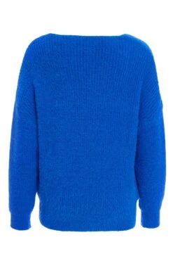 Royal Blue Knitted Fluffy Jumper -Chic Summer Shop 00100035741 ZB