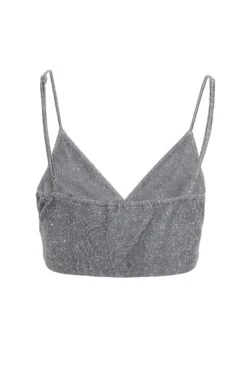 Silver Glitter Crop Top -Chic Summer Shop 00100035841 ZB