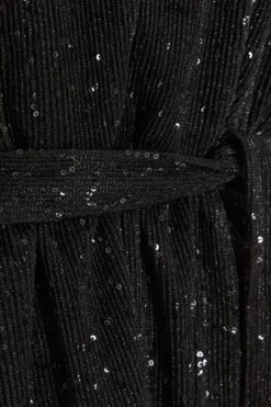 Black Sequin Batwing Peplum Top -Chic Summer Shop 00100035864 ZS