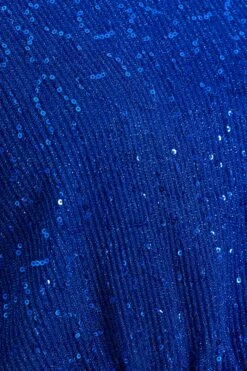 Royal Blue Sequin Batwing Peplum Top -Chic Summer Shop 00100035868 ZS