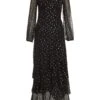 Black Chiffon Foil Maxi Dress -Chic Summer Shop 00100035895 ZM