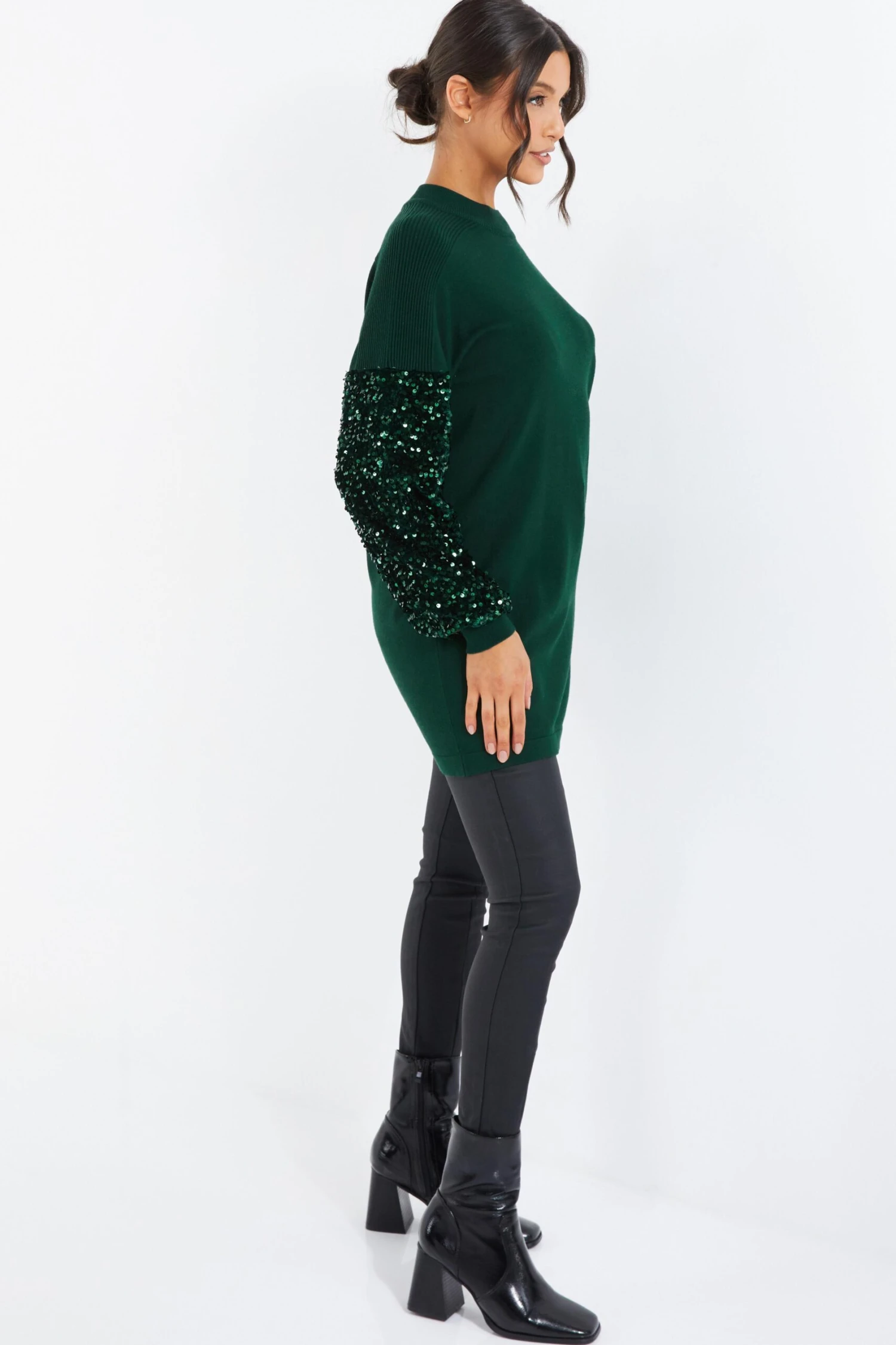 Bottle Green Embellished Jumper 6 Bottle Green Embellished Jumper - Image 4