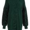 Bottle Green Embellished Jumper -Chic Summer Shop 00100035931 ZM