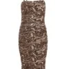 Brown Marble Print Mesh Bodycon Midi Dress -Chic Summer Shop 00100036004 ZM